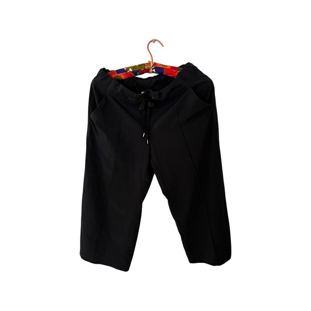 Athleta black cropped wide leg pants